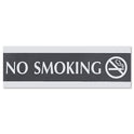 Headline Century Series Office Sign, NO SMOKING, 9 x 3, Black/Silver (4757)