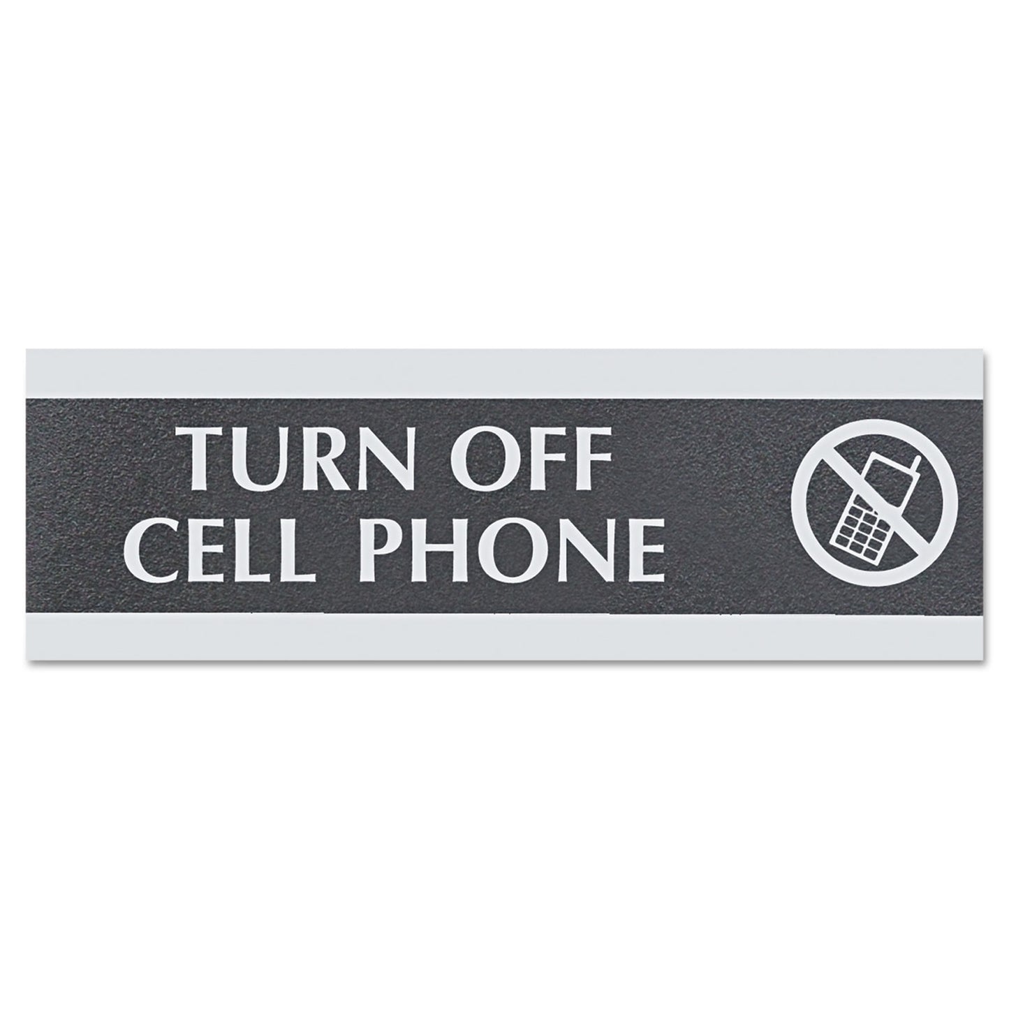 Headline Century Series Office Sign,TURN OFF CELL PHONE, 9 x 3 (4759)