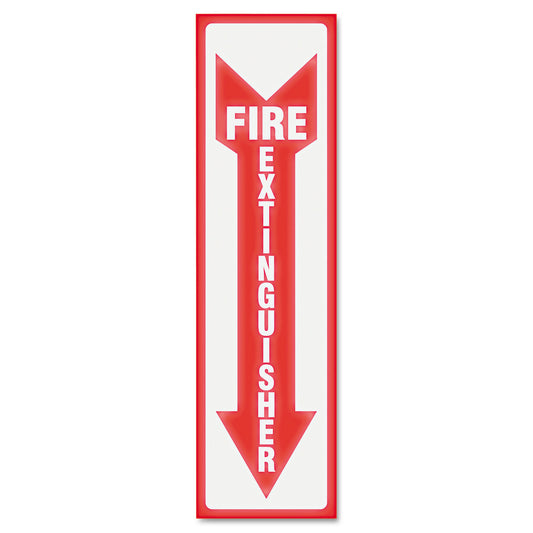 Headline Glow In The Dark Sign, 4 x 13, Red Glow, Fire Extinguisher (4793)