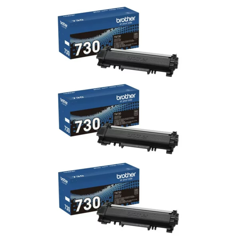 Brother TN730 Toner, 1,200 Page-Yield, Black - 3 Pack