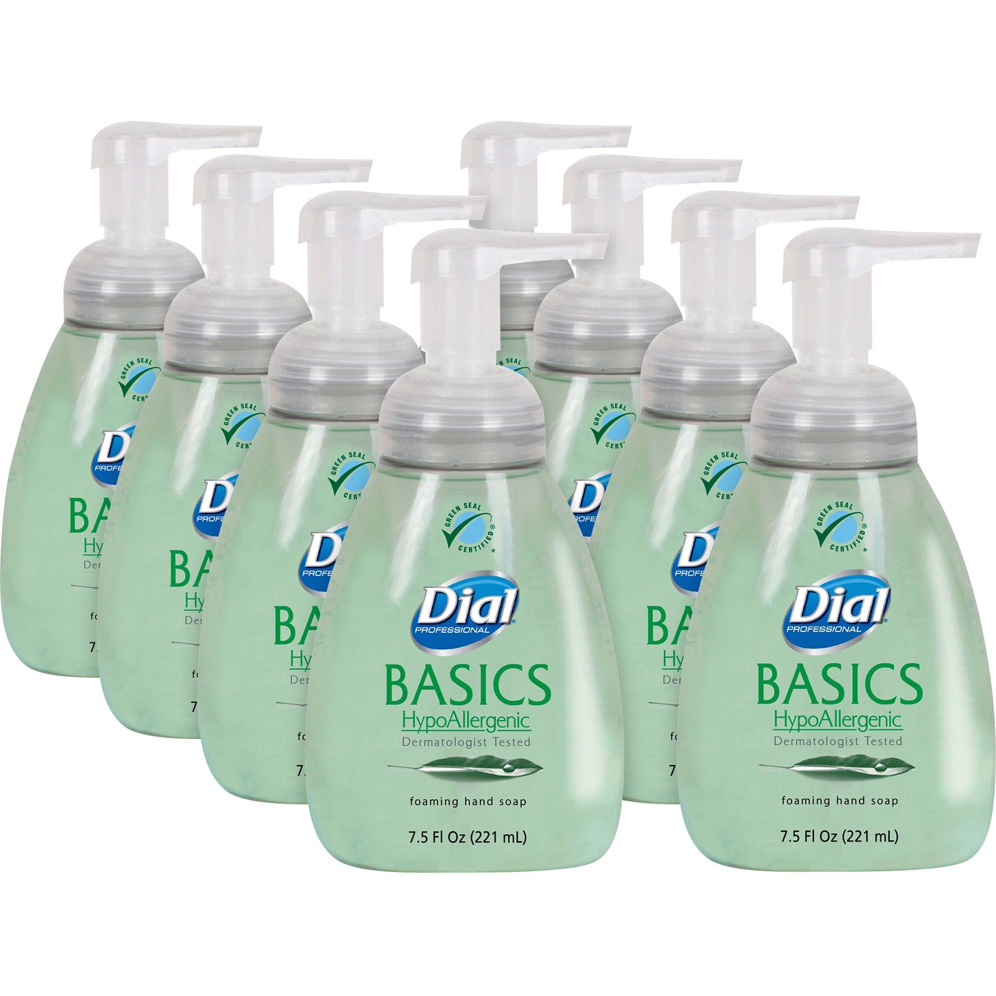 Dial Basics Hypoallergenic Foaming Hand Wash, Honeysuckle Scent, 7.5 oz, 8/Carton (06042CT)