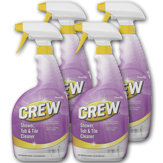 Diversey Crew Shower, Tub and Tile Cleaner, Liquid, 32 oz, 4/Carton (CBD540281)