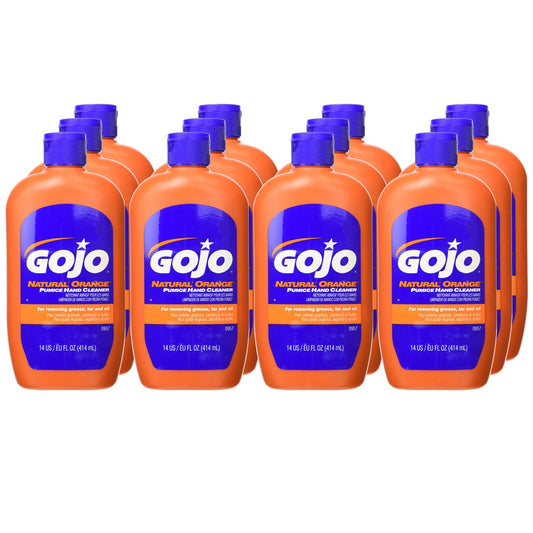 GOJO NATURAL ORANGE Pumice Hand Cleaner, Citrus Scent, 14 oz, 12/Carton (095712CT)
