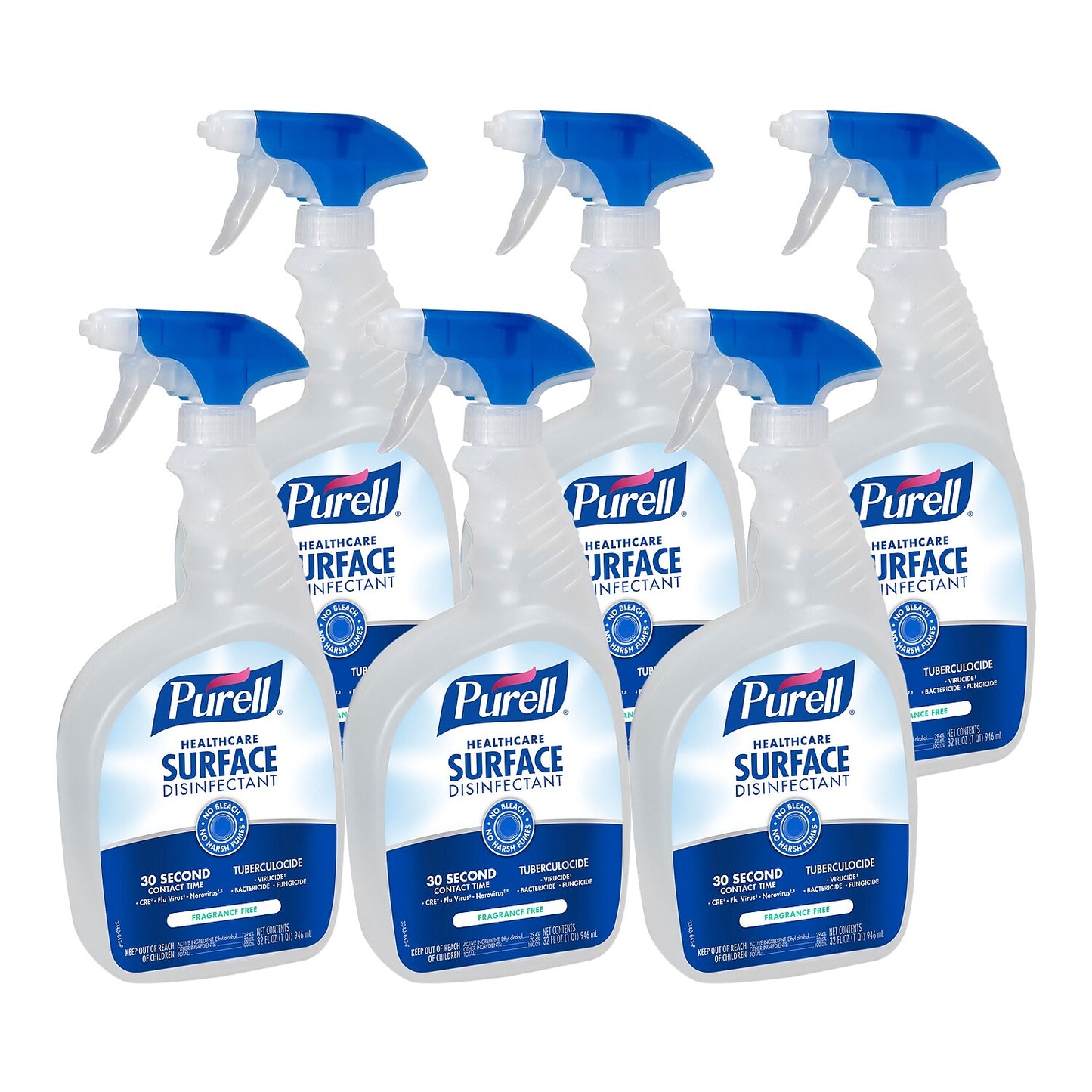 PURELL Healthcare Surface Disinfectant, Fragrance Free, 32 oz Spray Bottle, 6/Carton (334006CT)