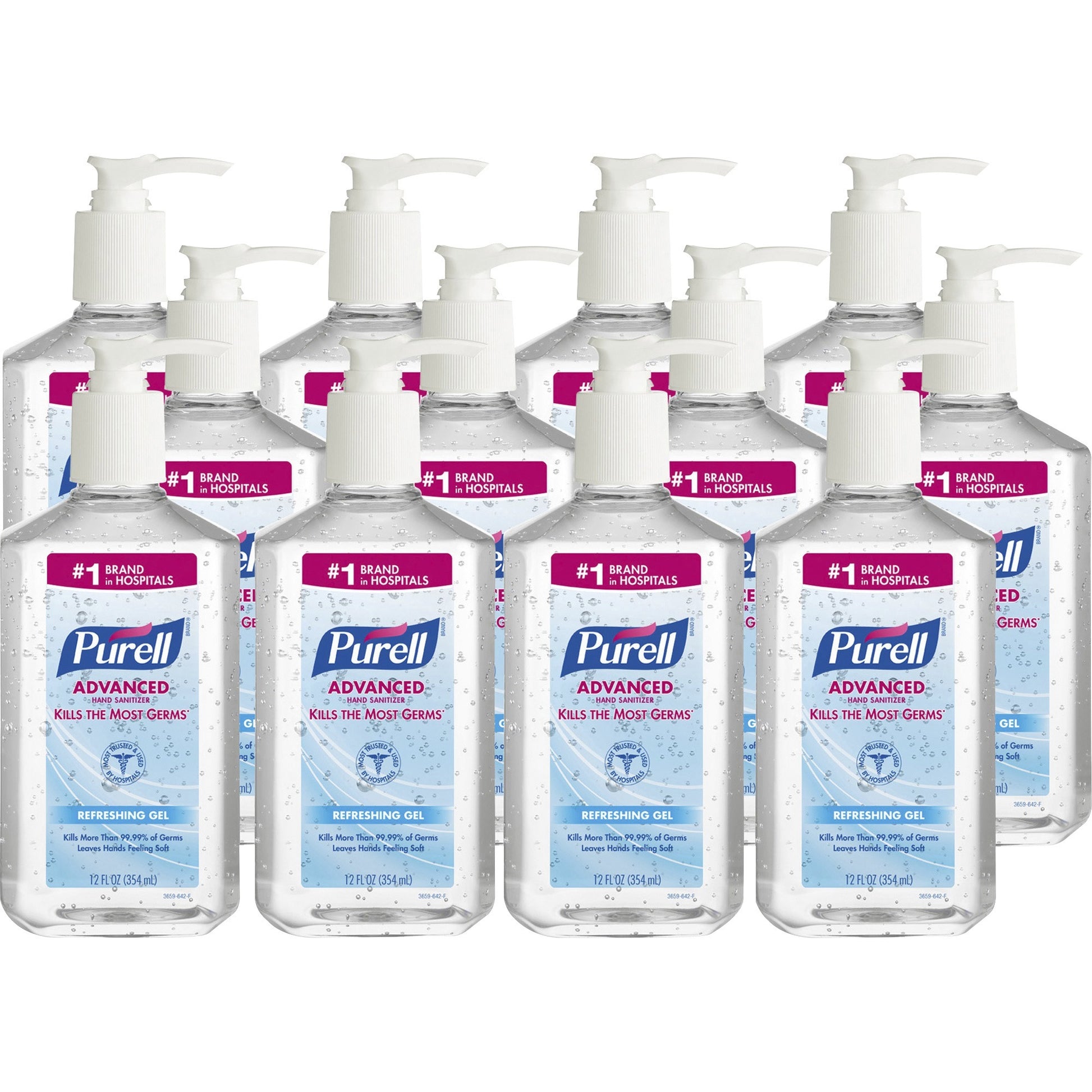 PURELL Advanced Hand Sanitizer Refreshing Gel, 12 oz Pump Bottle, Clean Scent, 12/Carton (365912CT)