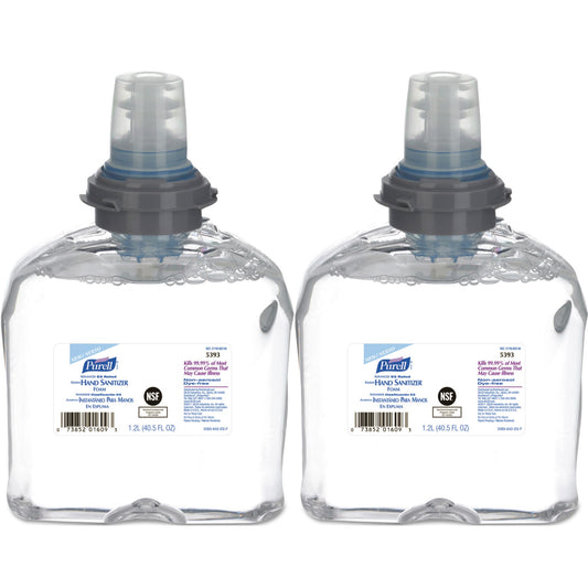 PURELL Advanced Hand Sanitizer E3-Rated Foam, 1,200 mL Refill, Fragrance-Free, 2/Carton (539302)