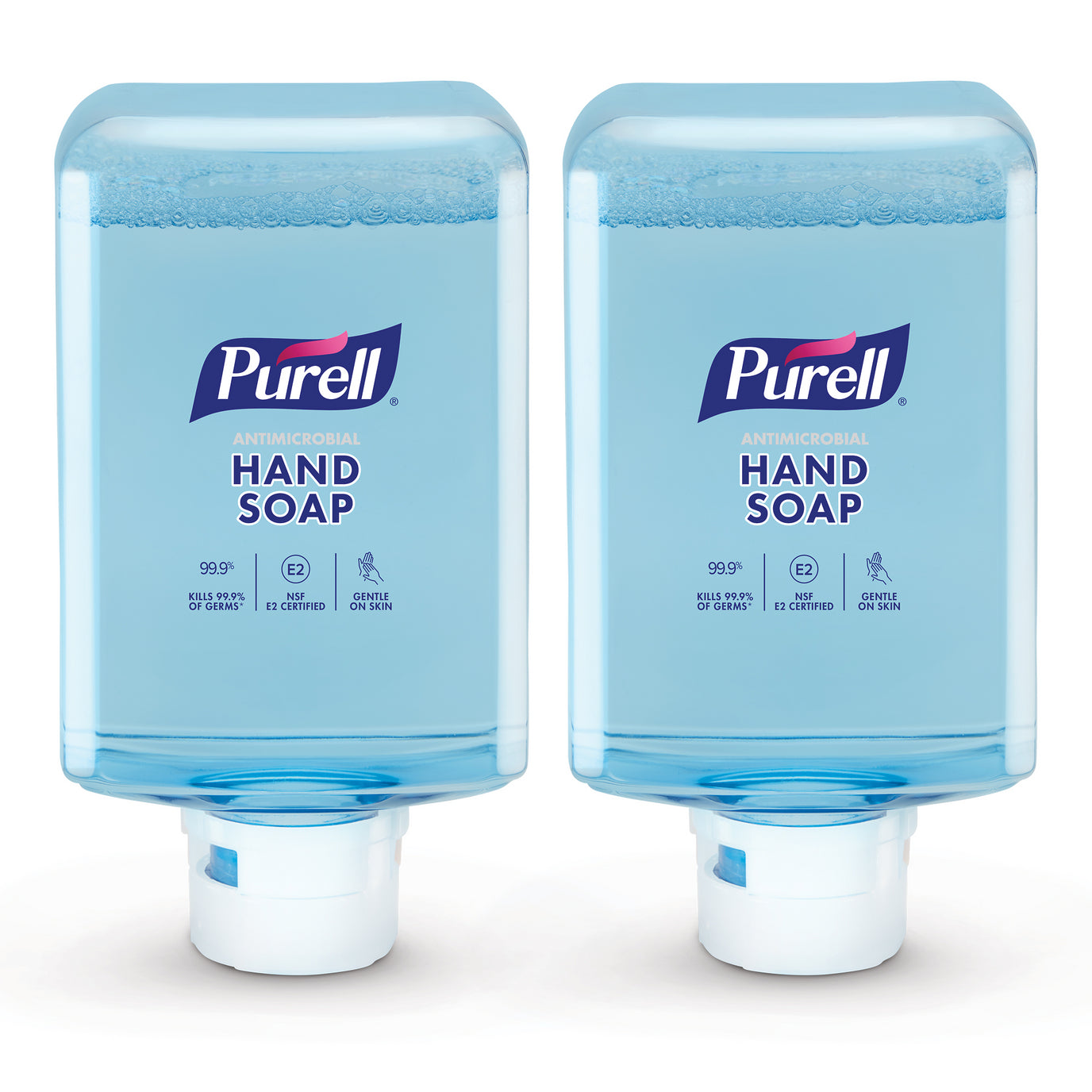 PURELL Antimicrobial Foaming Hand Soap Refill, For ES10 Dispensers, Fragrance-Free, 1,200 mL, 2/Carton (838302CT)