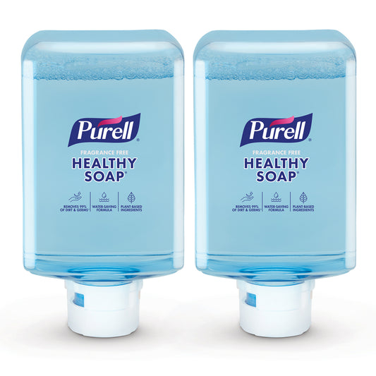 PURELL HEALTHY SOAP with CLEAN RELEASE Technology Refill, For ES10 Dispensers,  Fragrance-Free, 1,200 mL, 2/Carton (838502CT)