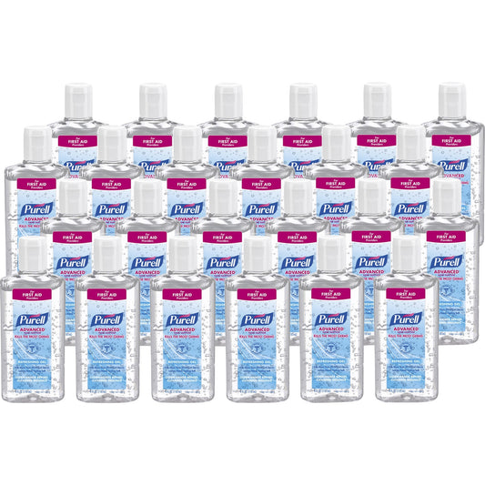 PURELL Advanced Hand Sanitizer Refreshing Gel, 4 oz Flip-Cap Bottle, Clean Scent, 24/Carton (965124)