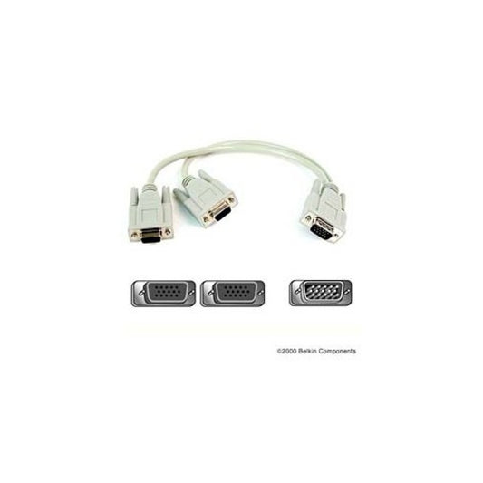 Belkin Display Splitter Hd15f/hd15m 1 Ft (F3G00601)