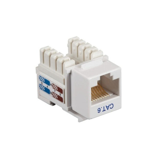 Black Box Cat6 Keystone Jack - Unshielded, Rj45, White, 25-pack (CAT6JWH25PAK)