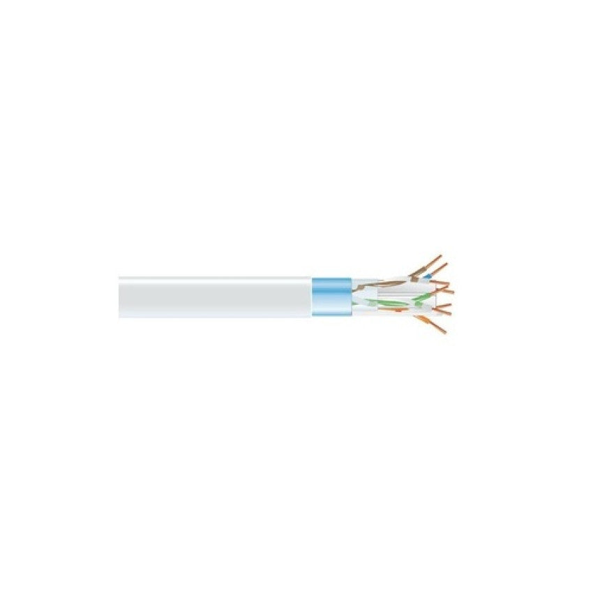 Black Box Cat6 400-mhz Solid Ethernet Bulk Cable - Shielded (f/utp), Cmr Pvc, White, 1000-ft. (304.8-m) Spool, Taa (EVNSL0605A1000)