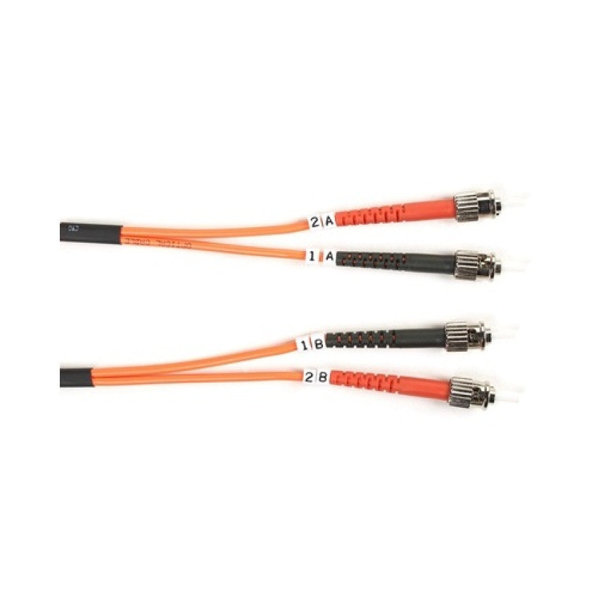 Black Box Om1 62.5/125 Multimode Fiber Optic Patch Cable - Ofnr Pvc, St To St, Orange, 1-m (3.2-ft.) (FO625001MSTST)