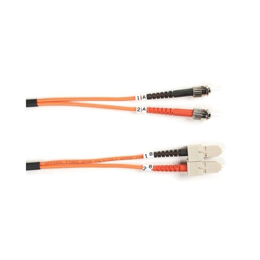 Black Box Om1 62.5/125 Multimode Fiber Optic Patch Cable - Ofnr Pvc, St To Sc, Orange, 3-m (9.8-ft.) (FO625003MSTSC)