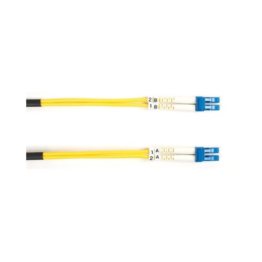 Black Box Os2 9/125 Singlemode Fiber Optic Patch Cable - Ofnr Pvc, Lc To Lc, Yellow, 1-m (3.2-ft.) (FOSM001MLCLC)