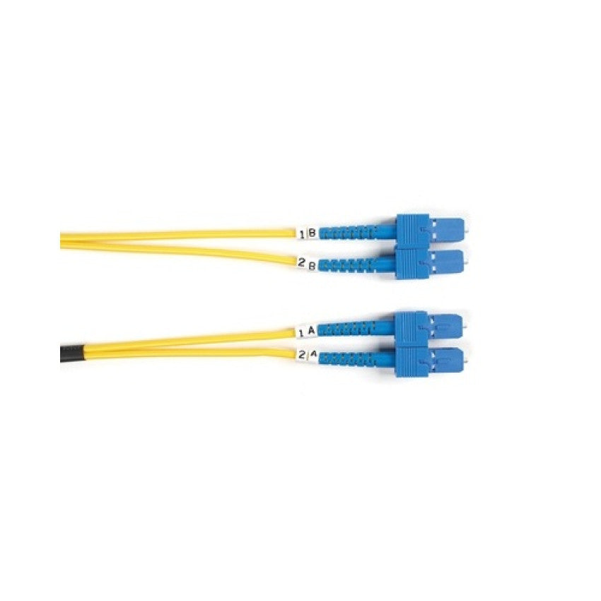 Black Box Os2 9/125 Singlemode Fiber Optic Patch Cable - Ofnr Pvc, Sc To Sc, Yellow, 5-m (16.4-ft.) (FOSM005MSCSC)