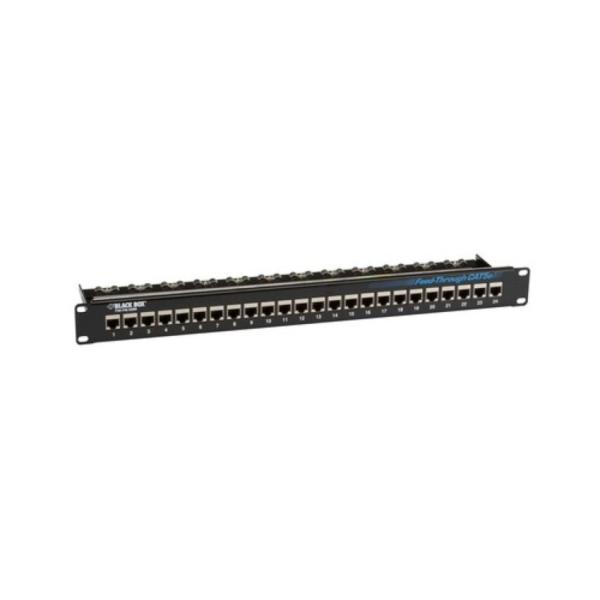 Black Box Cat5e Feed-through Patch Panel - 1u, Shielded, 24-port, Gsa, Taa (JPM804AR2)