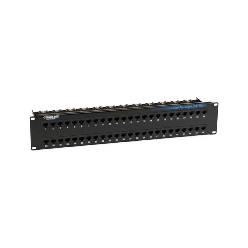 Black Box Cat5e Feed-through Patch Panel - 2u, Unshielded, 48-port, Gsa, Taa (JPM810AR2)