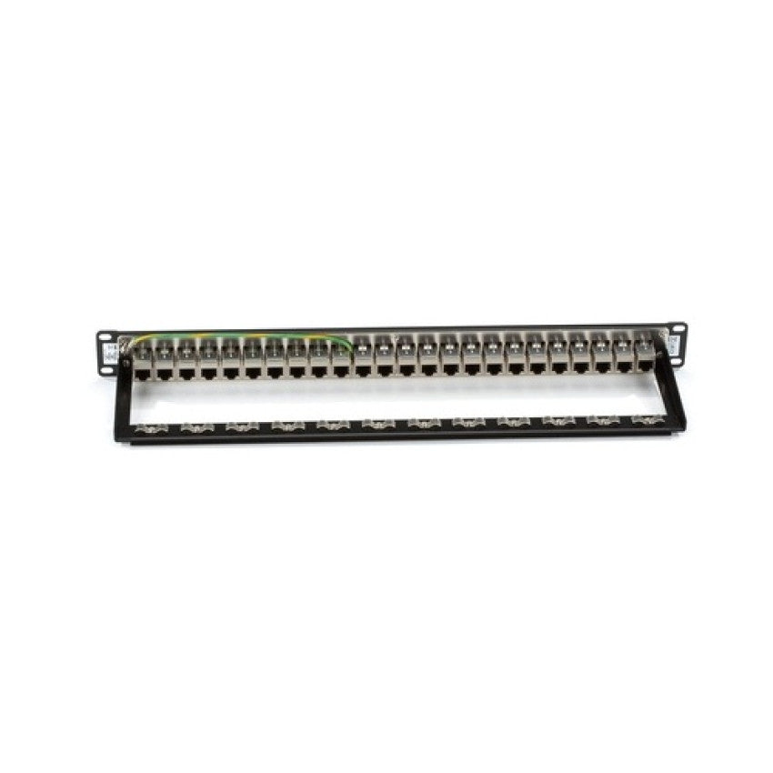 Black Box Cat6 Patch Panel - Feed-through, 1u, Shielded, 24-port, Gsa, Taa (JPM814A)