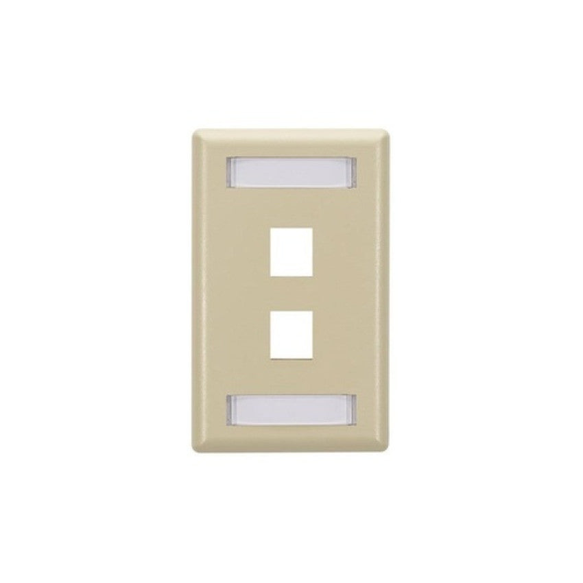 Black Box Keystone Wallplate - Single-gang, 2-port, Ivory, Gsa, Taa (WPT460)