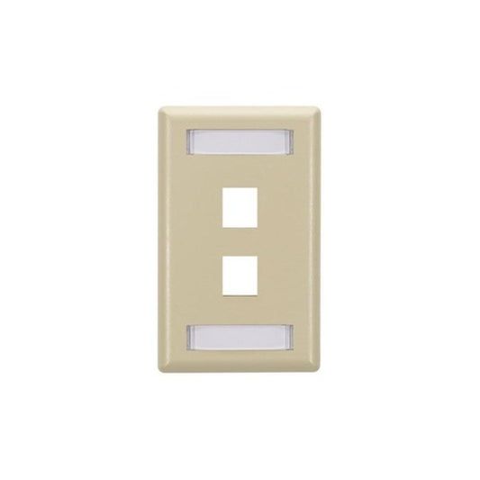 Black Box Keystone Wallplate - Single-gang, 2-port, Ivory, Gsa, Taa (WPT460)