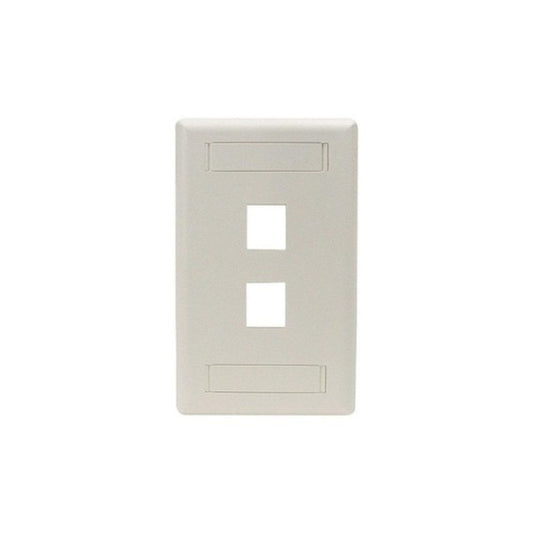 Black Box Keystone Wallplate - Single-gang, 2-port, Office White, Gsa, Taa (WPT462)