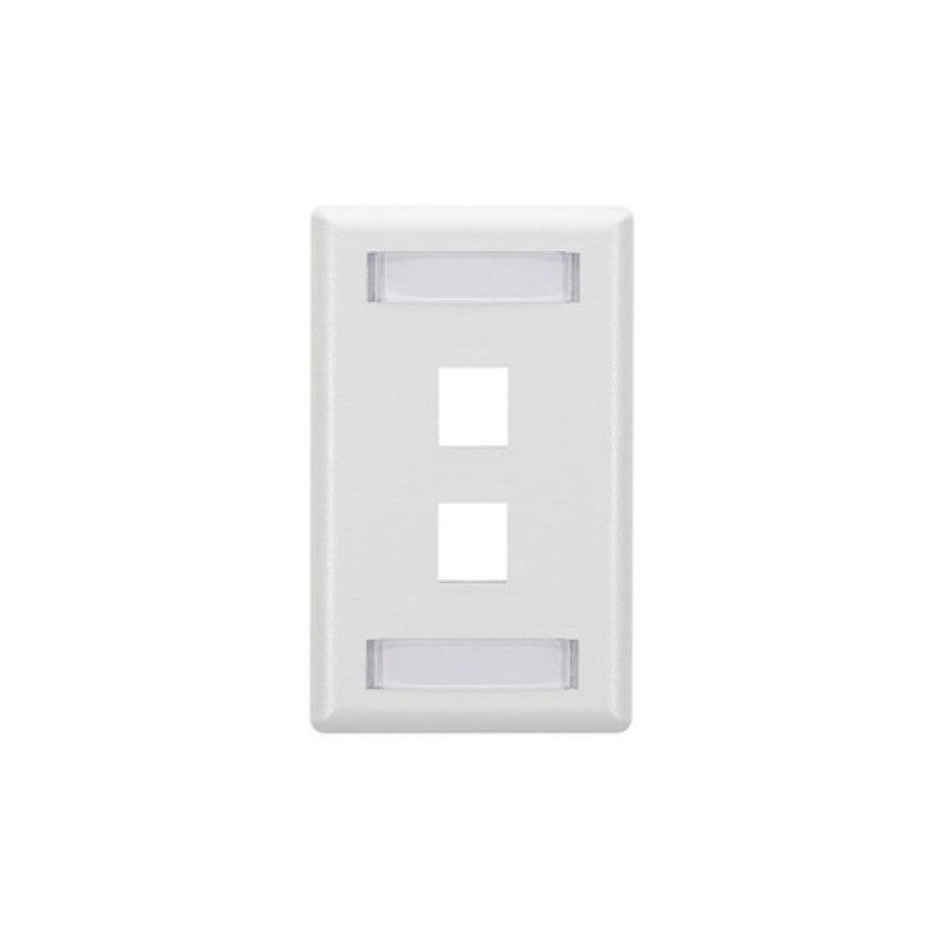 Black Box Keystone Wallplate - Single-gang, 2-port, White, Gsa, Taa (WPT464)