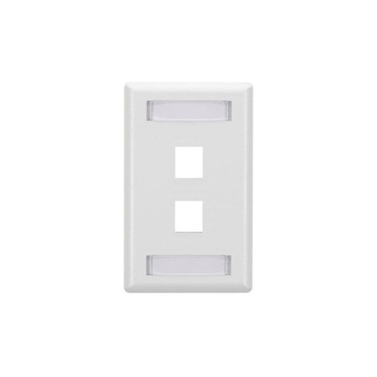 Black Box Keystone Wallplate - Single-gang, 2-port, White, Gsa, Taa (WPT464)