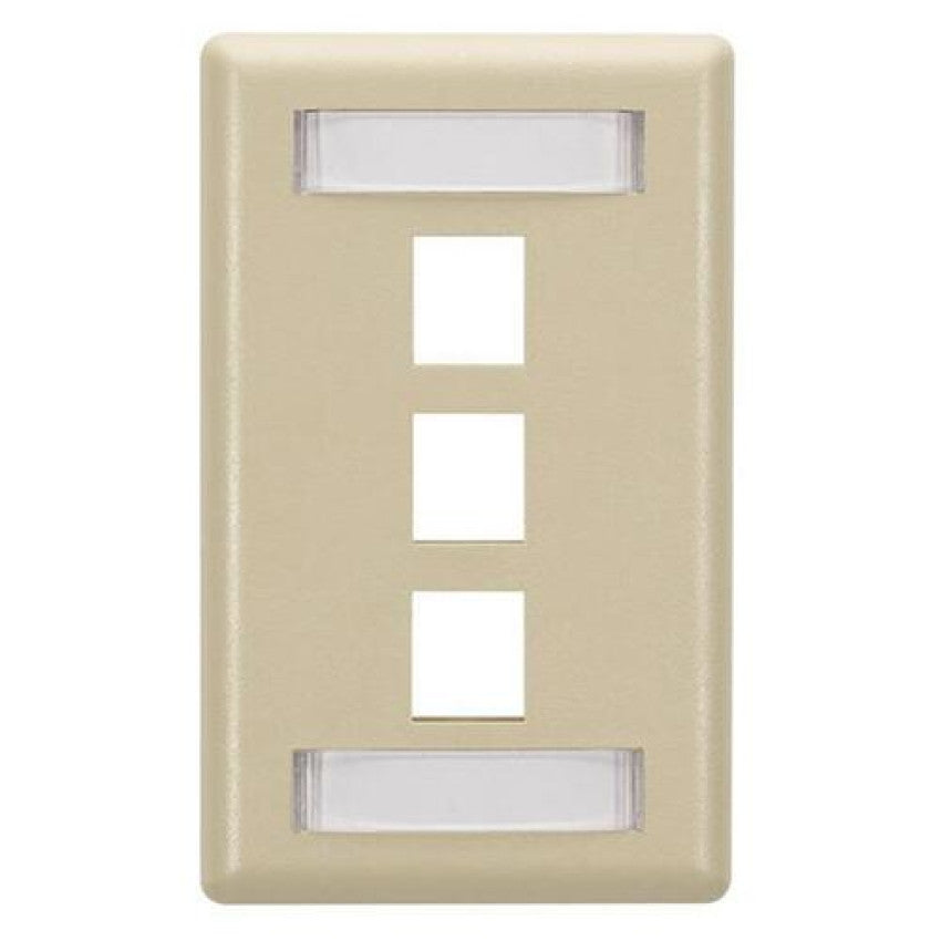 Black Box Keystone Wallplate - Single-gang, 3-port, Ivory, Gsa, Taa (WPT466)