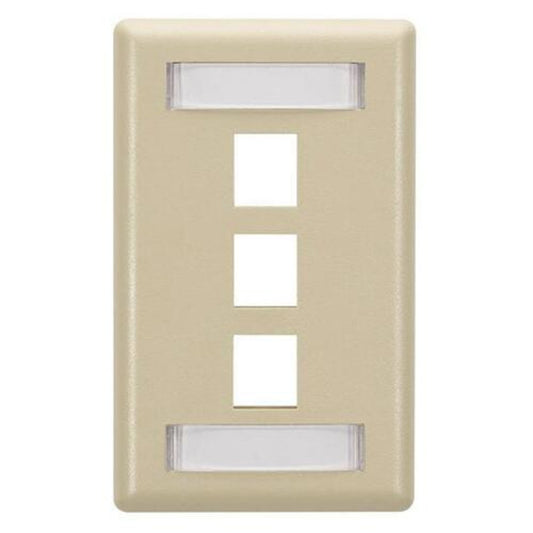 Black Box Keystone Wallplate - Single-gang, 3-port, Ivory, Gsa, Taa (WPT466)