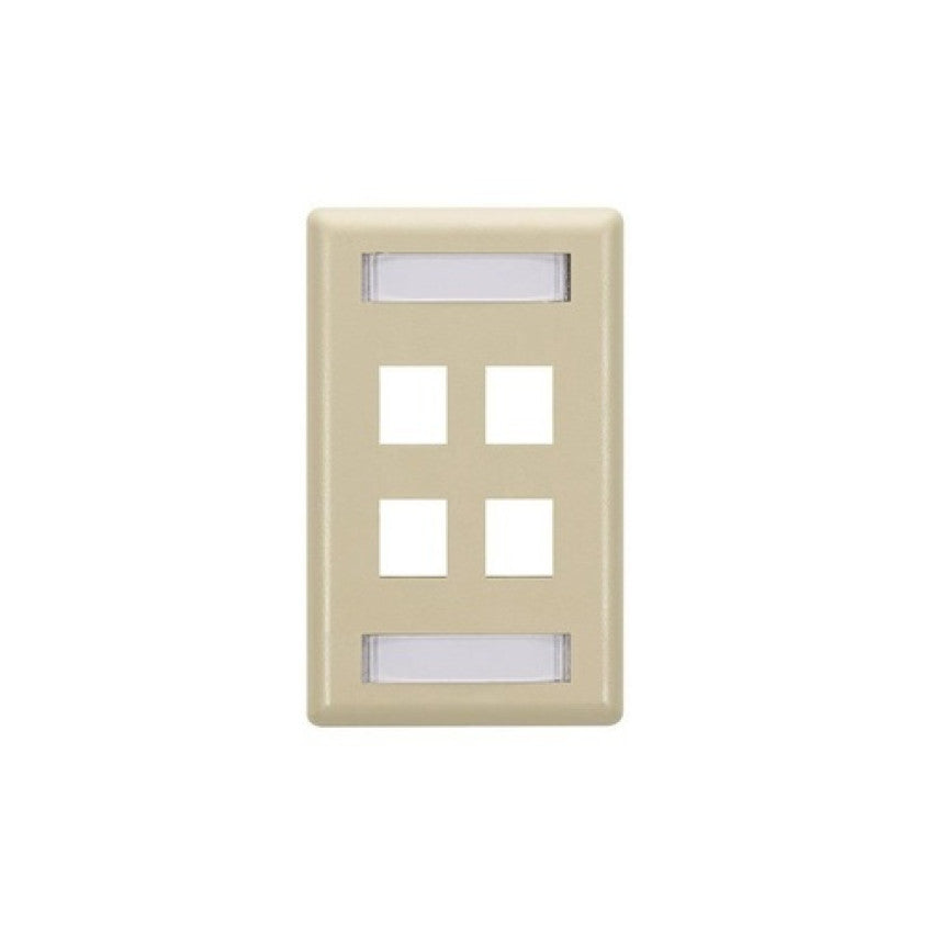 Black Box Keystone Wallplate - Single-gang, 4-port, Ivory, Gsa, Taa (WPT472)