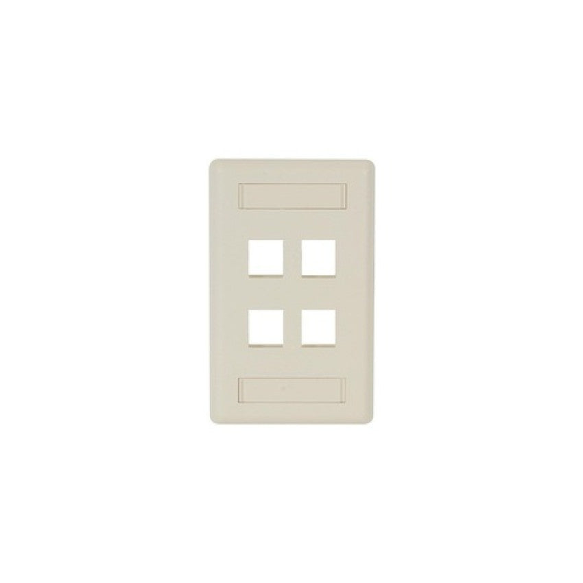 Black Box Keystone Wallplate - Single-gang, 4-port, Office White, Gsa, Taa (WPT474)