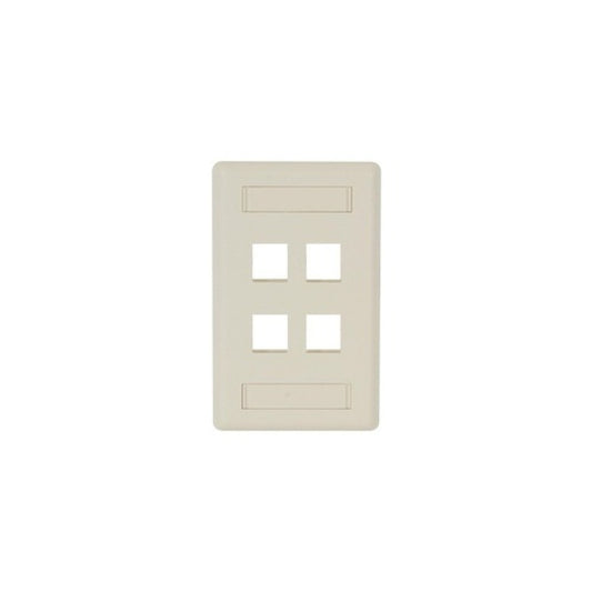 Black Box Keystone Wallplate - Single-gang, 4-port, Office White, Gsa, Taa (WPT474)