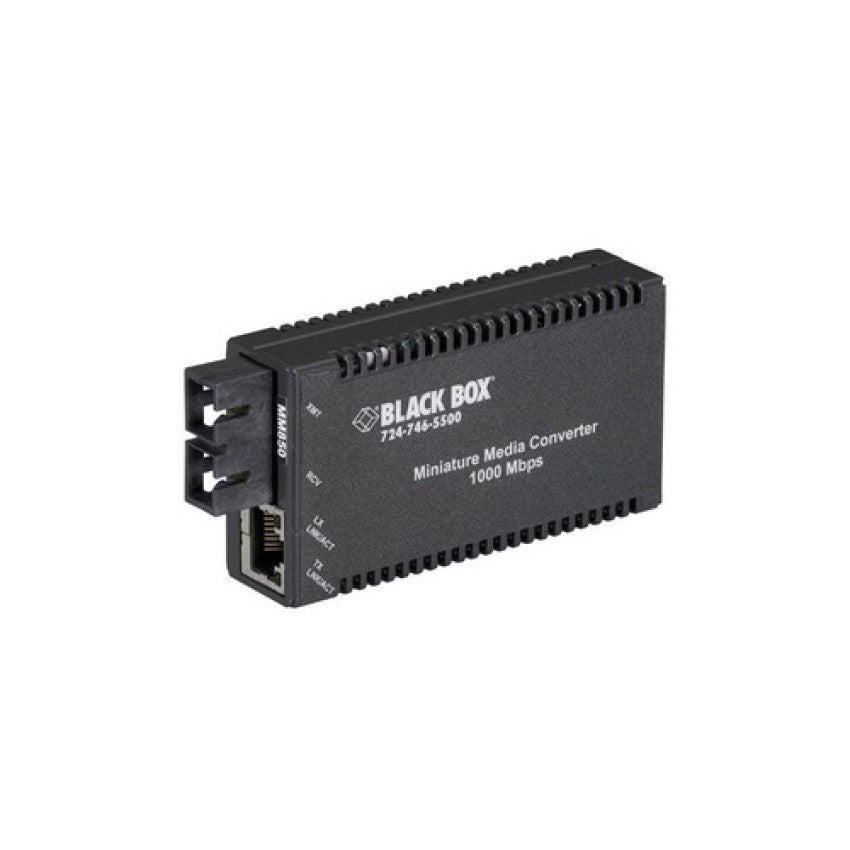 Black Box Gigabit Ethernet Media Converter - 1000-mbps Copper To 1000-mbps Multimode Fiber, 850nm, 0.3km, Sc, Gsa, Taa (LGC010AR2)