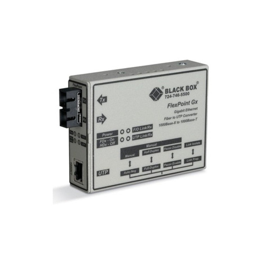 Black Box Gigabit Ethernet Media Converter - 1000-mbps Copper To 1000-mbps Singlemode Fiber, 1310nm, 10km, Lc, Gsa, Taa (LMC1009AR3)