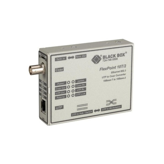 Black Box Ethernet (10-mbps) Media Converter - 10-mbps Copper To 10-mbps Thinnet, Gsa, Taa (LMC210A)