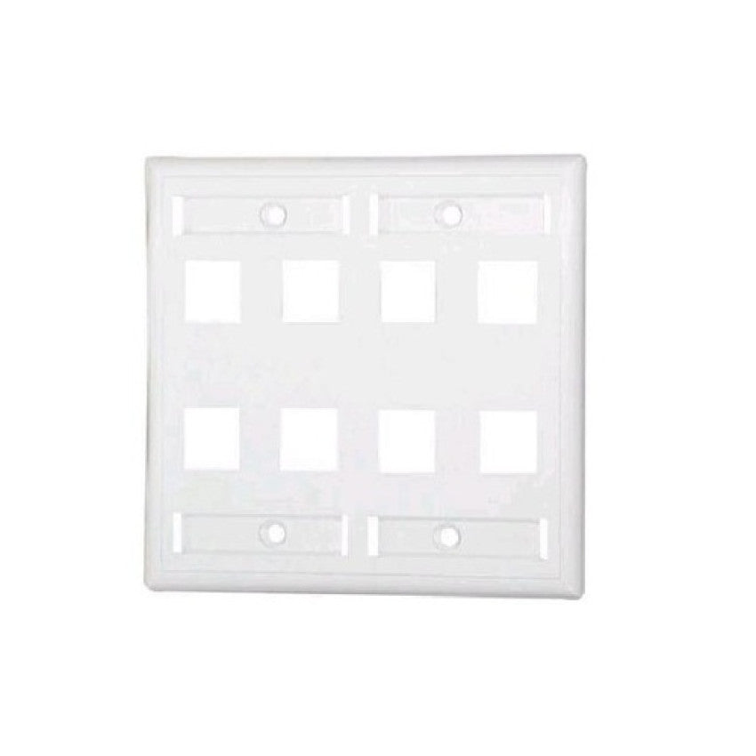 C2G 8-port Keystone Wallplate White (03415)