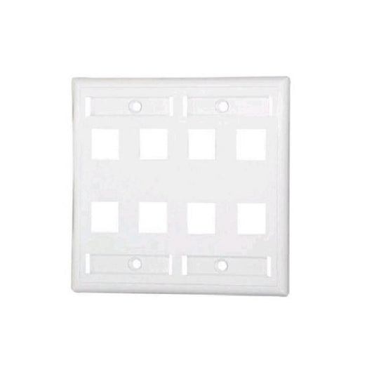 C2G 8-port Keystone Wallplate White (03415)