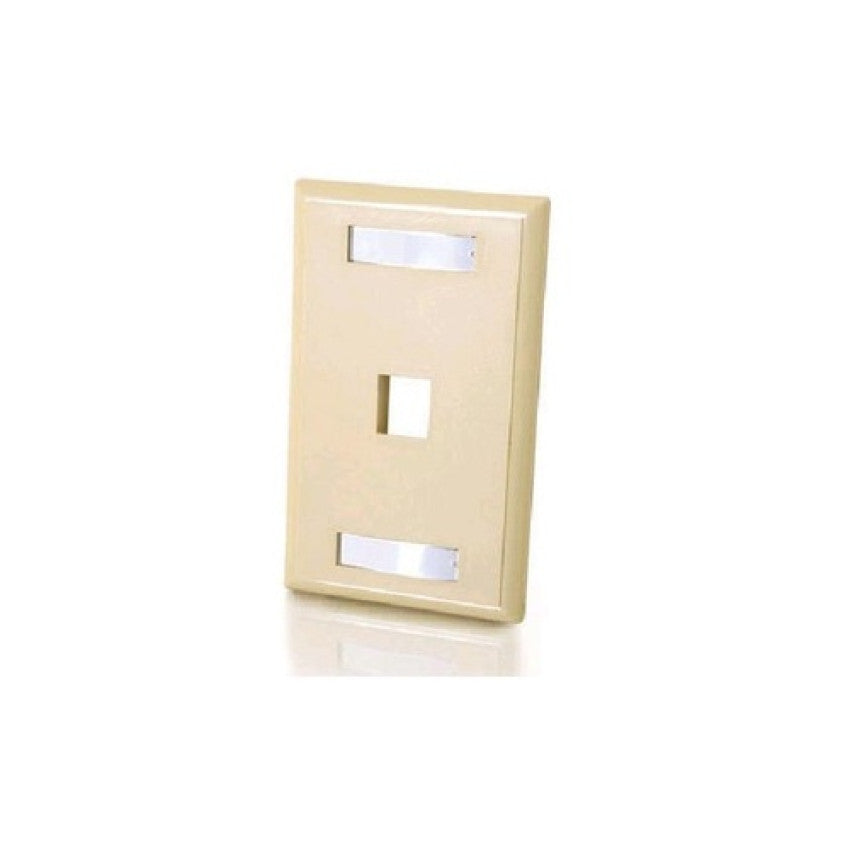 C2G 1-port Keystone Wallplate Ivory (03710)