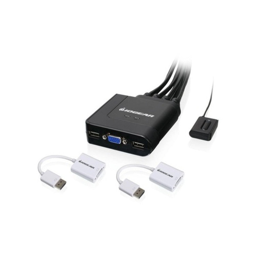 Iogear 2-port Cable Vga Kvm With Display (GCS72DPKIT)