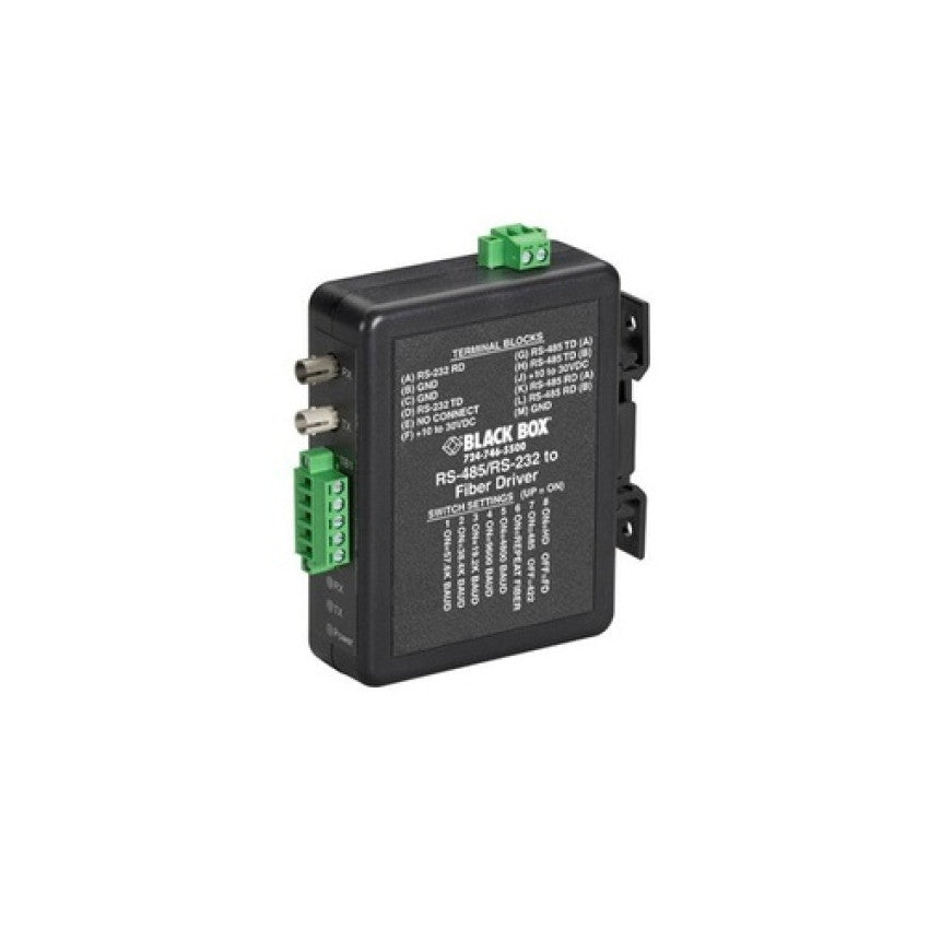 Black Box Async Rs232/422/485 (2) Extender Fiber Terminal Block To St Multimode, Gsa, Taa (MED101A)