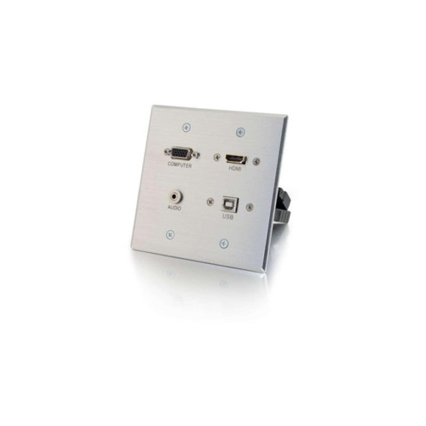 C2G Hdmi Vga 3.5mm+usb 2gang Wall Plate (39703)