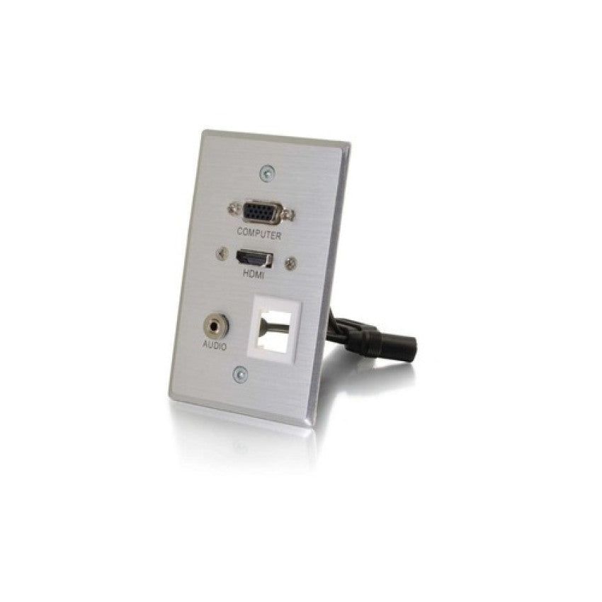 C2G Hdmi Vga 3.5mm One Keystone Wall Plate (39705)