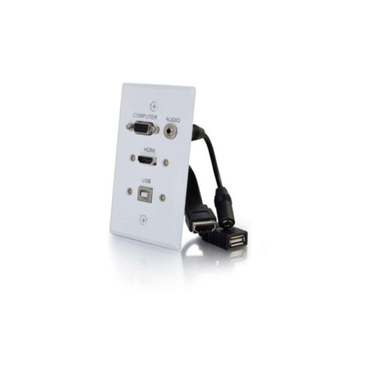 C2G Hdmi Vga 3.5mm+usb 1gang Wall Plate (39706)