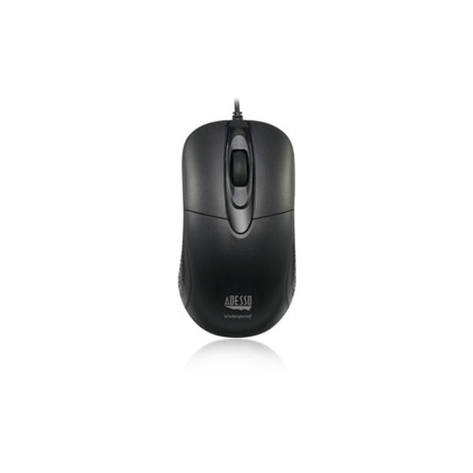 Adesso Waterproof Antimicrobial Black Usb Mouse (IMOUSEW4)