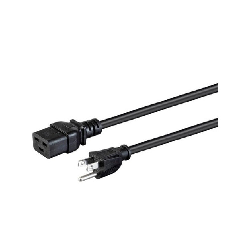 Monoprice Power Cord - Nema 5-15p To Iec 60320 C19_ 14awg_ 15a/1875w_ 3-prong_ Black_ 8ft (24208)