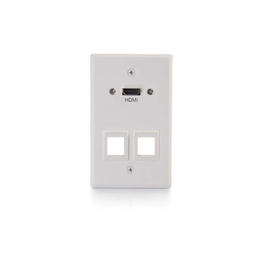 C2G Hdmi Sg Wall Plate+2 Keystones White (60161)