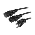 StarTech 10ft Power Y Cord, Nema 5-15p To 2x C13 (PXT101Y10)