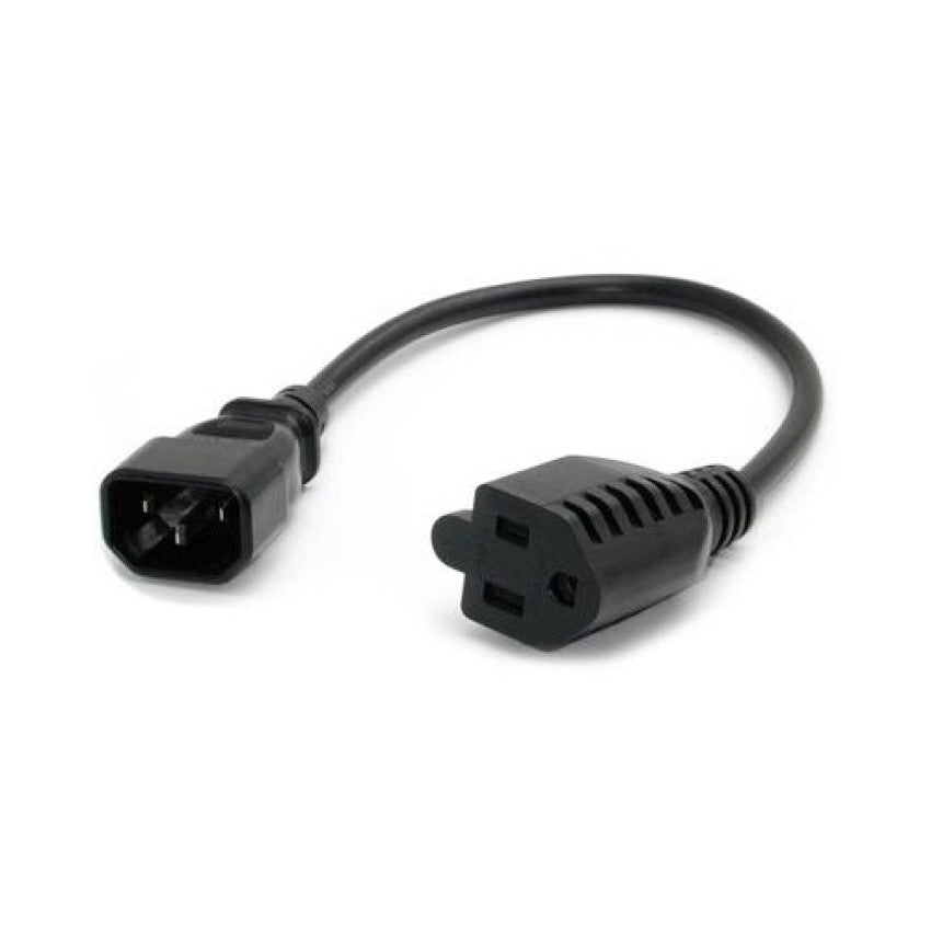 StarTech 1ft Power Extension Cord C14 To 5-15r (PAC100)