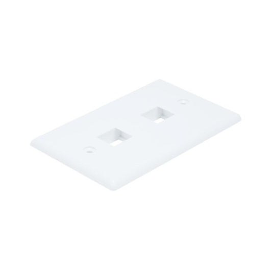 Monoprice Wall Plate For Keystone, 2 Hole - White (6727)